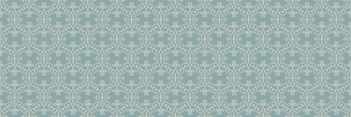 beautiful background pattern with floral ornaments on a blue background vintage style seamless pattern, texture vector image