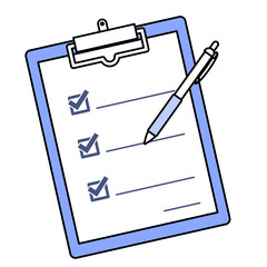 クリップボード上のチェックリストとペン | アンケート 書類