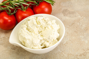 Soft cream cheese with herbs