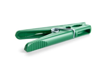 Plastic clothespin isolated on white background