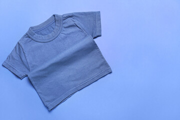 Stylish t-shirt on blue background