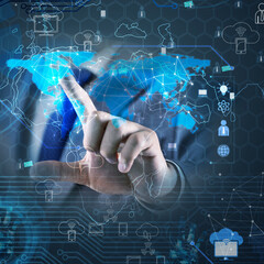 Man in social networks concept