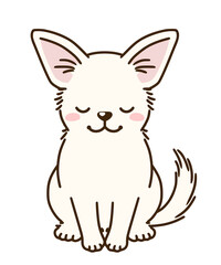 おじぎするチワワ（白）