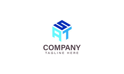 Letter SAT Logo, Three Letter Logo, Alphabet S A T Hexagon Shape Vector Icon Template