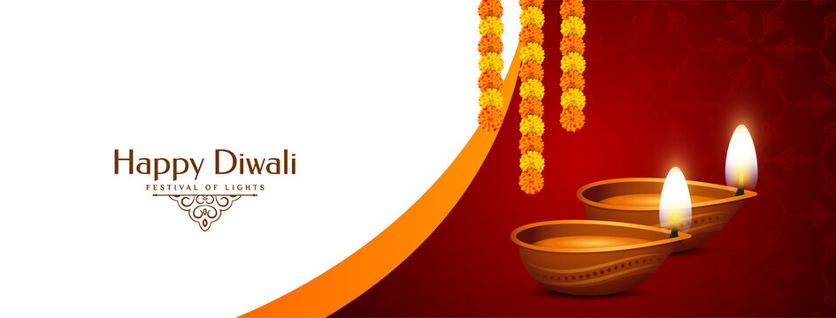 Happy Diwali stylish festival celebration banner design