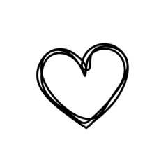 Abstract heart as continuous line drawing on white background. Vector