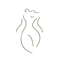 silhouette of a woman line art illustration 