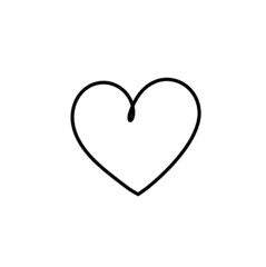 Abstract heart as continuous line drawing on white background. Vector