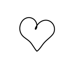 Abstract heart as continuous line drawing on white background. Vector