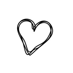 Fototapeta na wymiar Abstract heart as continuous line drawing on white background. Vector