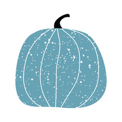 Autumn pumpkin. A blue pumpkin with a grunge effect. Vector illustration isolated on a white background for design and web.