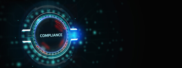 Business, Technology, Internet and network concept. Compliance Rules Law Regulation Policy. 3d illustration