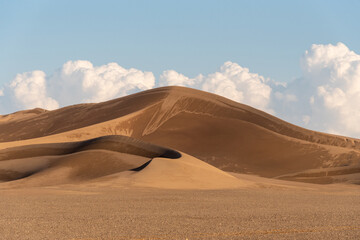 view from Nature and landscapes of dasht e lut or sahara desert after the rain with wet sand dunes...