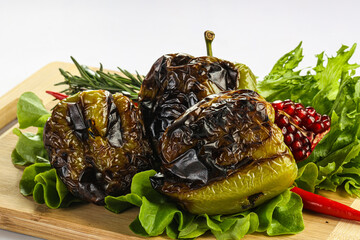 Grilled green pepper barbeque shashlick