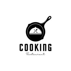 Cooking logo. Icon or symbol for restaurant menu design. Vector illustration