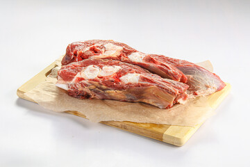 Raw bones for cooking over board