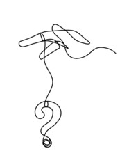 Abstract hand control as line drawing on white background