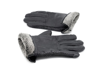 Leather black gloves.