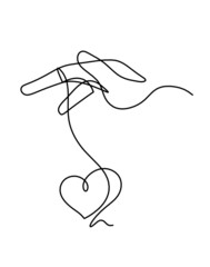Obraz premium Abstract hand control as line drawing on white background