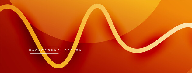 Abstract gradient background with wave line with shadow effect. Geometric composition. 3D shadow effects and fluid gradients