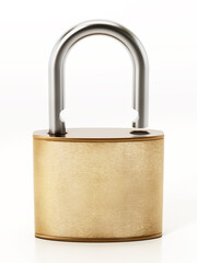 Padlock isolated on white background. 3D illustration