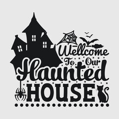 Fototapeta na wymiar Halloween SVG Bundle | Happy Helloween Svg | Boo Svg | Our Haunted House Svg | Autumn Svg | Ghost Svg | Pumpkin Svg | Halloween Quotes | Typography Design