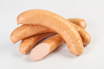 Natural meat sausages with minced meat