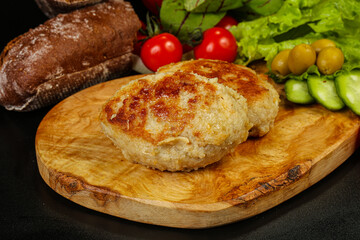 Homemade roasted cutlet minced meat