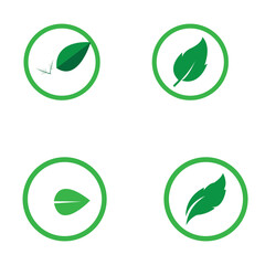 Logos of green Tree leaf ecology