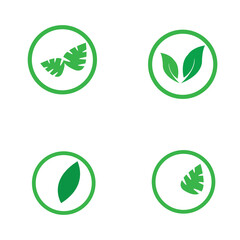 Logos of green Tree leaf ecology