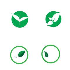 Logos of green Tree leaf ecology