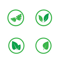 Obraz premium Logos of green Tree leaf ecology