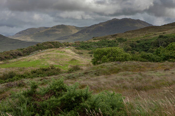 Ireland Connemara Westcoast. National Park. Hills. Grass.