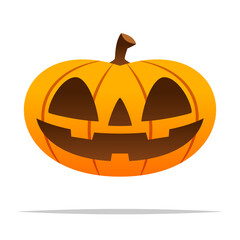 Halloween pumpkin jack o lantern vector isolated illustration