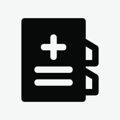 Book icon vector illustration in solid style about medical, use for website mobile app presentation