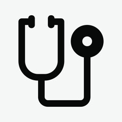 Stethoscope icon vector illustration in solid style about medical, use for website mobile app presentation