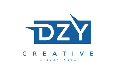 Creative Initial DZY Letter Logo Design Vector
