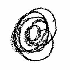 Circle Vector Abstract Round Grunge Brush Hand Drawn Texture in Black Color Sketch Simple Pattern isolated on White Background Grange Doodle Shape