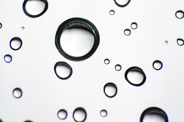 drops of water on the glass close-up, macro