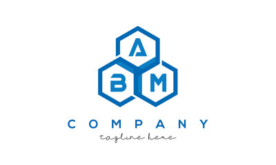 ABM three letters creative polygon hexagon logo