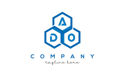 ADO three letters creative polygon hexagon logo