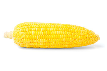 peeled corn vegetables isolated on white background