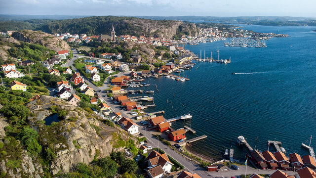 Fjallbacka city centrum - aerial view