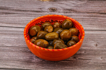 Marinated feijoa in the bowl