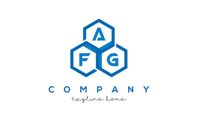 AFG three letters creative polygon hexagon logo