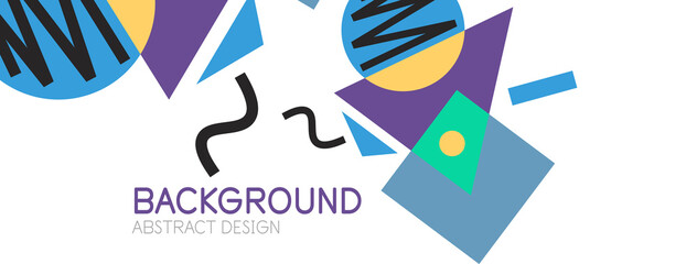 Abstract background. Blocks, lines, triangles, circles composition. Techno or business concept for wallpaper, banner, background, landing page