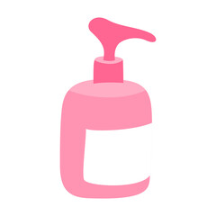liquid soap, pink. accompanied by a vector illustration design.