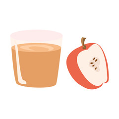 apple juice with an apple illustration on the side