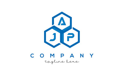 AJP three letters creative polygon hexagon logo