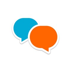 Color Speech bubble icon. Chat message sign isolated on white background
